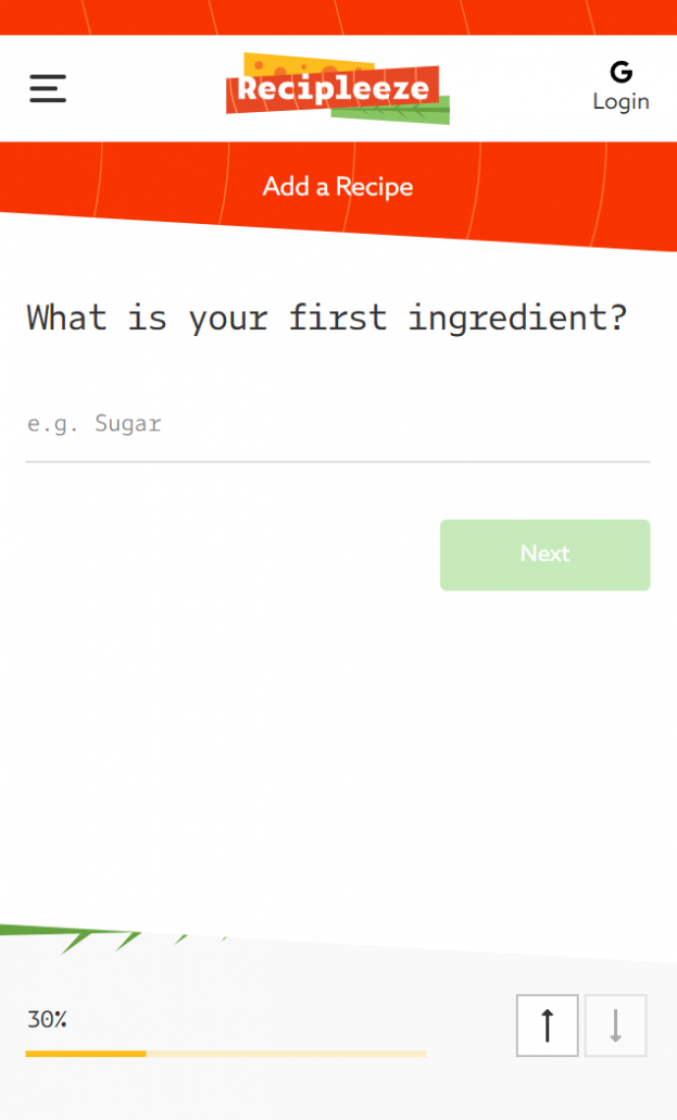 Recipleeze - Add your first ingredient